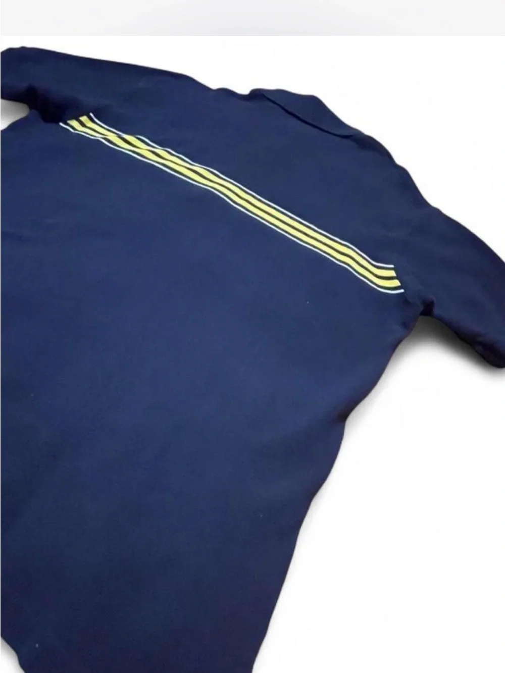 Vintage 90s Polo Sport Ralph Lauren Striped Polo Shirt Navy Blue Yellow XL